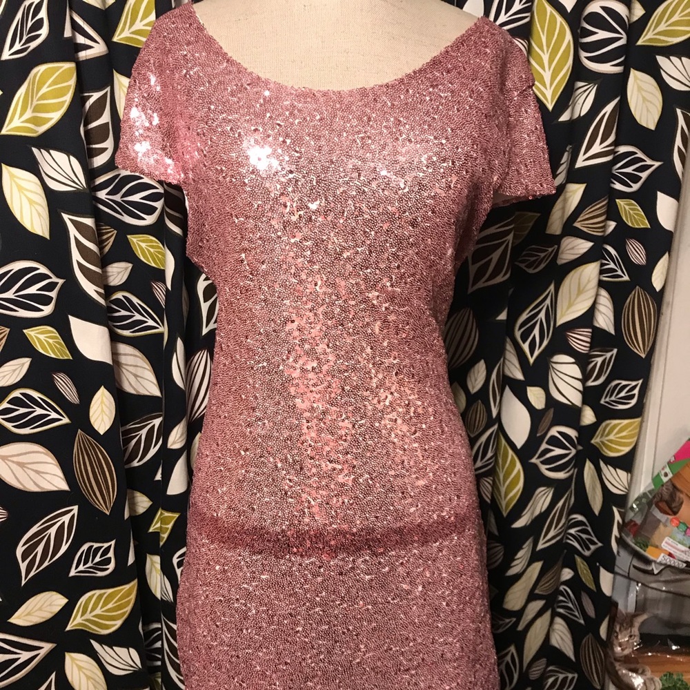 Light pink sequin cocktail dress